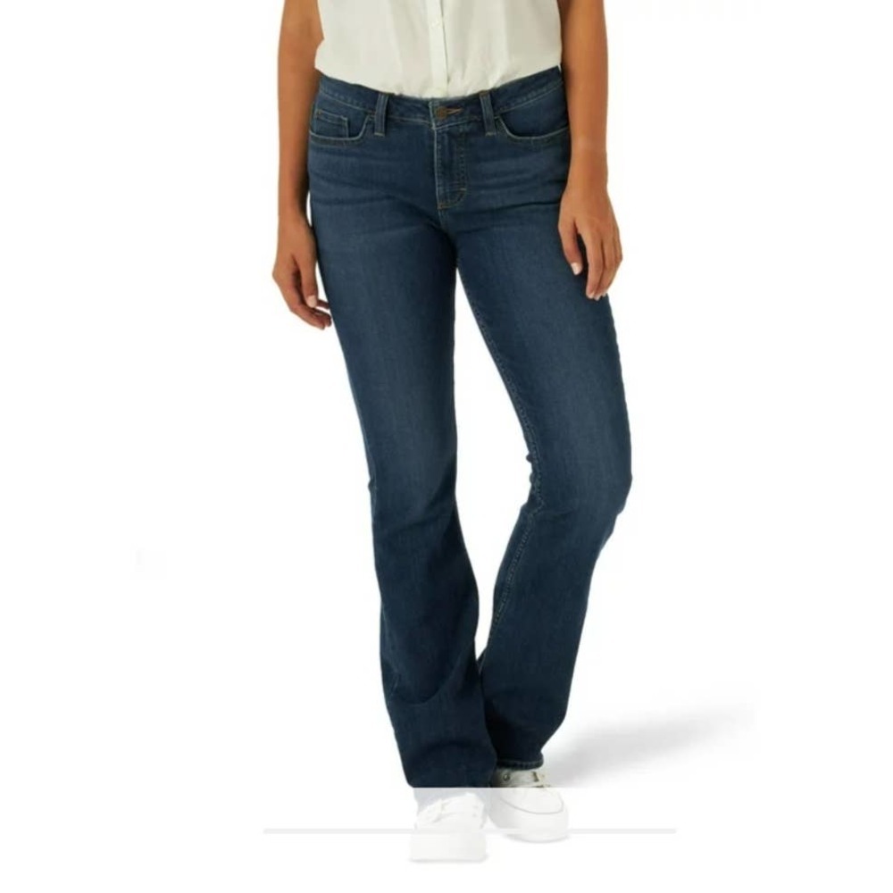 Lee Riders Midrise Bootcut Stretch Jeans Dark Blue Denim Sz. 8 P